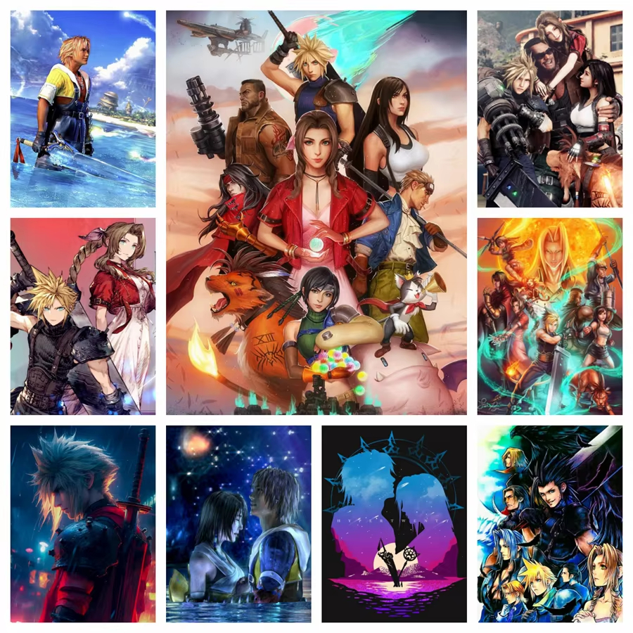 Model Kit Final Fantasy - Final Fantasy Game Cartoon Design Oil