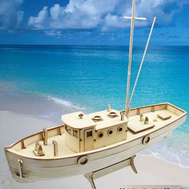Model Kit Yacht - 1:30 Ship Assembly Model Wooden Sailboat