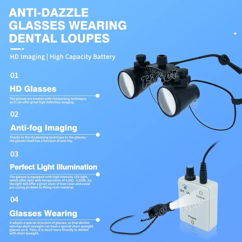 Finer Dental Magnifying Glass  - Magnifier With Light reseña y precio