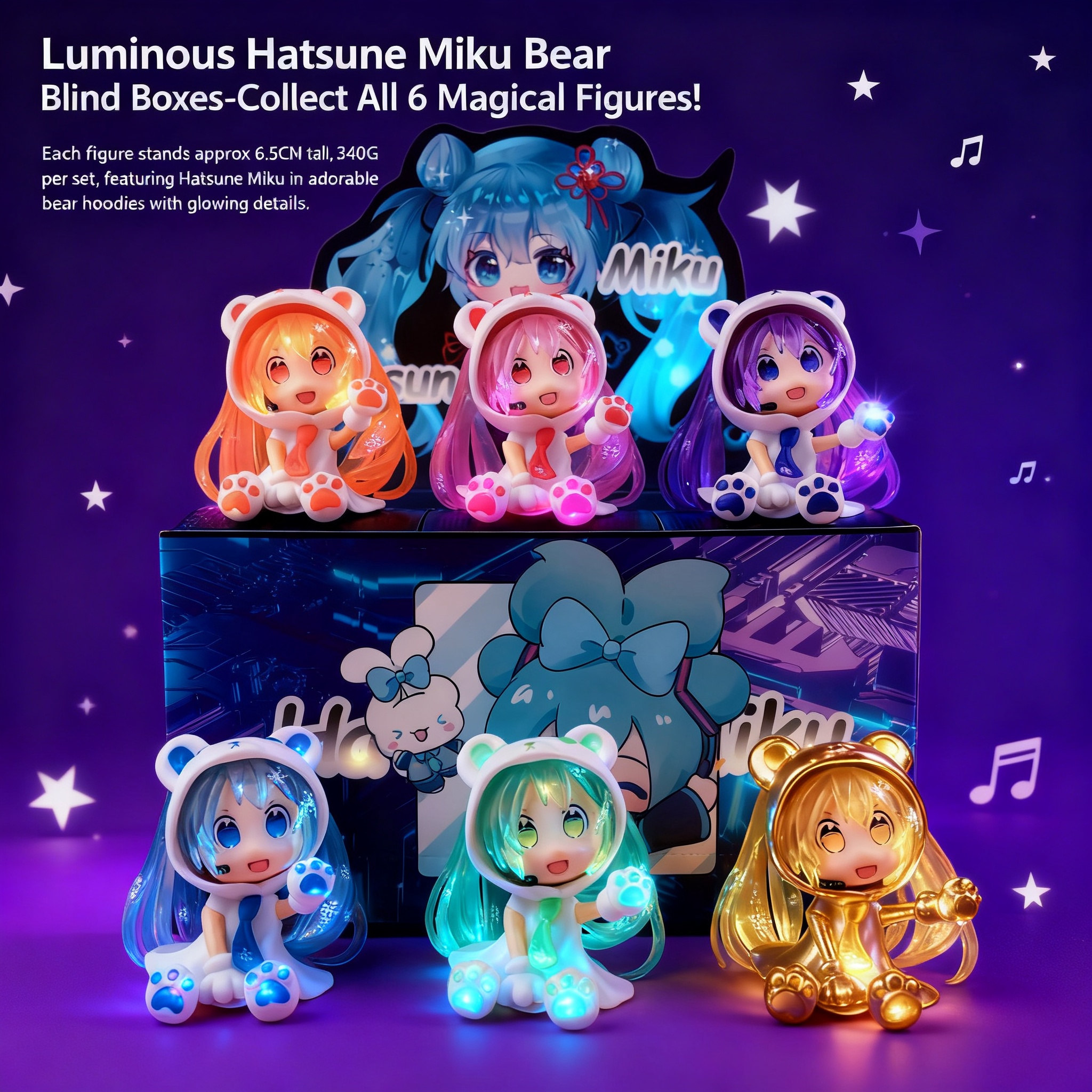 Glow in the Dark Hatsune Miku  - Model Kit Box reseña y precio