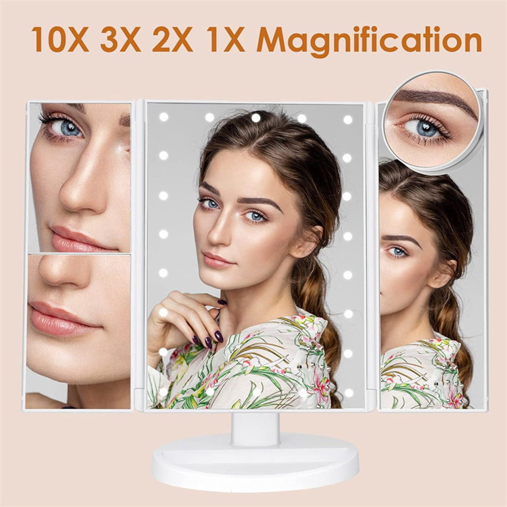Bathroom Folding Makeup Mirror - Magnifier With Light reseña y precio