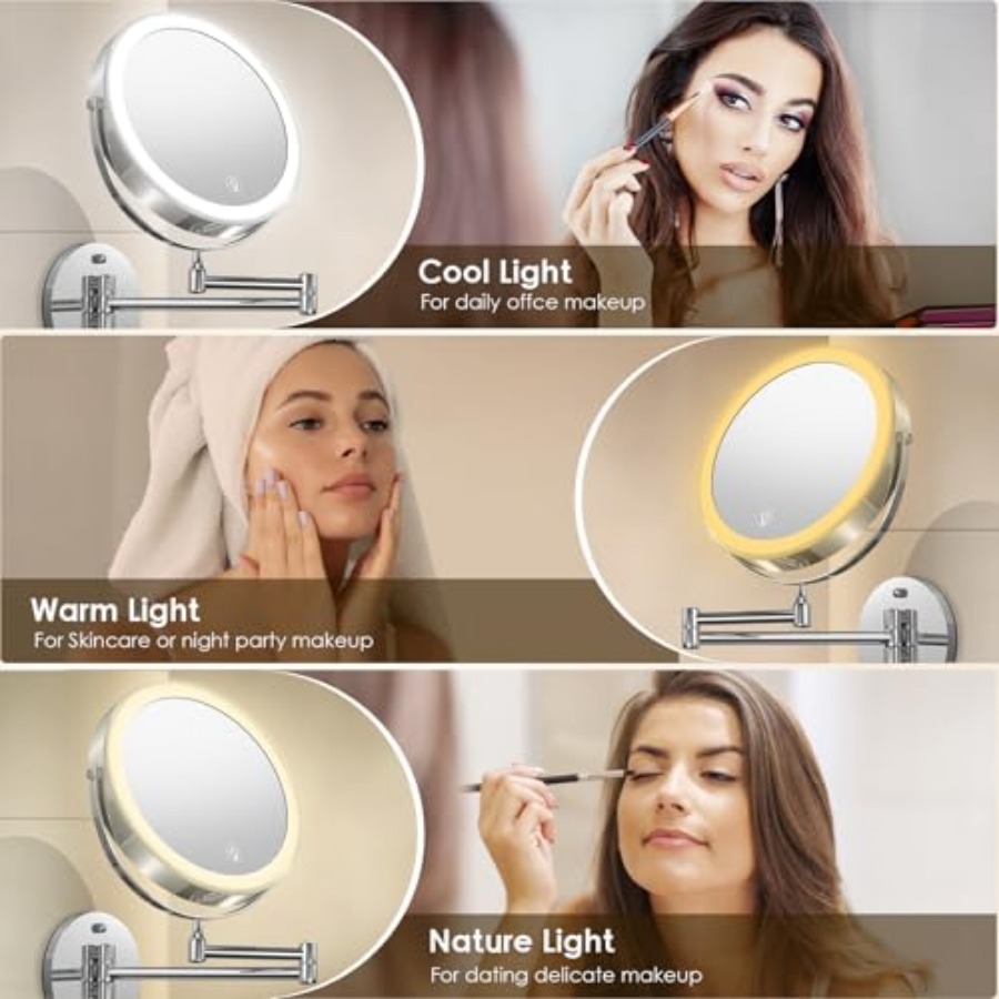 Wall Mounted Lighted Makeup Mi - Magnifier With Light reseña y precio
